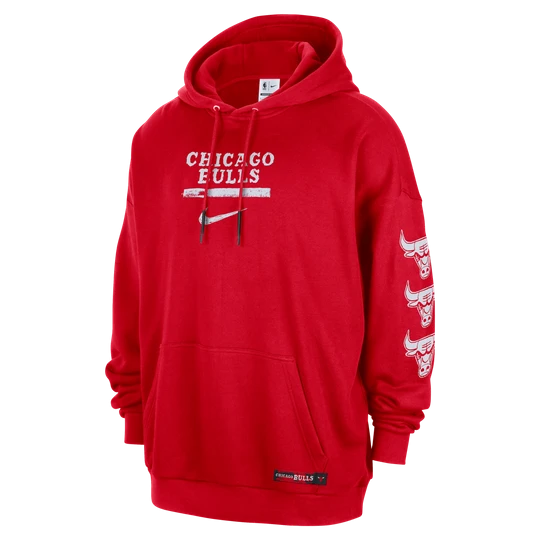Zdjęcie produktu Męska bluza nierozpinana z kapturem Jordan NBA Club Premium Chicago Bulls Courtside - Czerwony