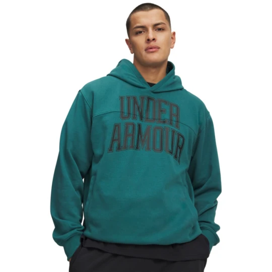 Zdjęcie produktu Męska bluza nierozpinana z kapturem Under Armour UA Rival LW Graphic Hoodie - zielona