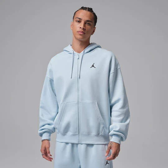 Zdjęcie produktu Męska bluza o kroju oversize z kapturem i zamkiem na całej długości Jordan Brooklyn Fleece - Niebieski