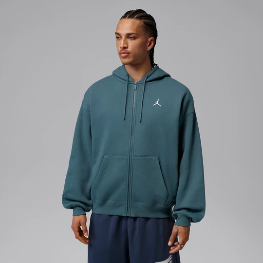 Zdjęcie produktu Męska bluza o kroju oversize z kapturem i zamkiem na całej długości Jordan Brooklyn Fleece - Niebieski