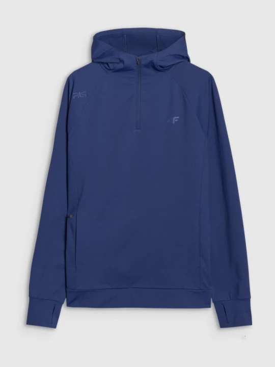 Zdjęcie produktu Męska bluza treningowa nierozpinana z kapturem 4F x Robert Lewandowski RL9SSS25TFSWM614 - granatowa