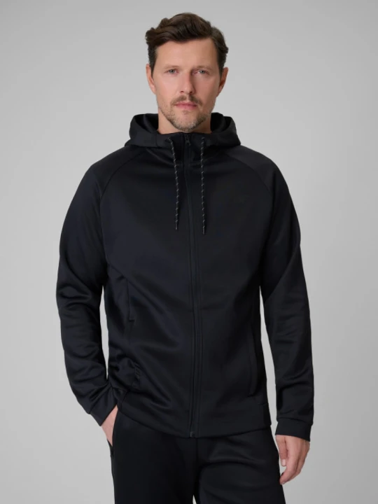 Zdjęcie produktu Męska bluza treningowa rozpinana z kapturem 4F 4FWSS26TFSWM632 - czarna