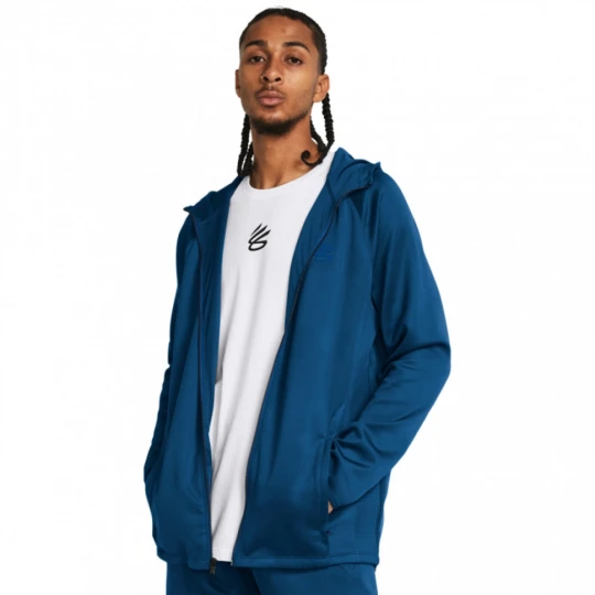Zdjęcie produktu Męska bluza treningowa rozpinana z kapturem Under Armour Curry Playable Jacket - niebieska