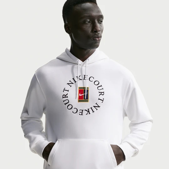 Zdjęcie produktu Męska bluza z kapturem do tenisa z dzianiny dresowej Dri-FIT NikeCourt Heritage - Biel