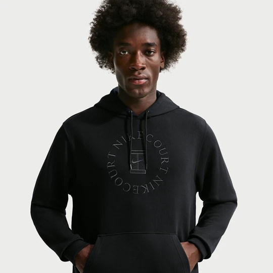 Zdjęcie produktu Męska bluza z kapturem do tenisa z dzianiny dresowej Dri-FIT NikeCourt Heritage - Czerń