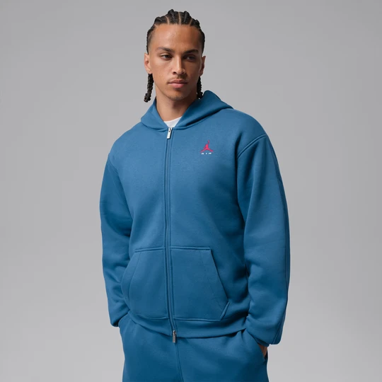Zdjęcie produktu Męska bluza z kapturem i zamkiem na całej długości Jordan Brooklyn - Niebieski