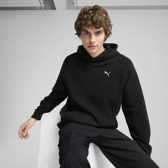 Zdjęcie produktu Męska bluza z kapturem o luźnym kroju PUMATECH DELTAKNIT, Odzież, Czarny