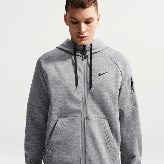 Zdjęcie produktu Męska bluza z zamkiem na całej długości Therma-FIT Nike Therma - Szary