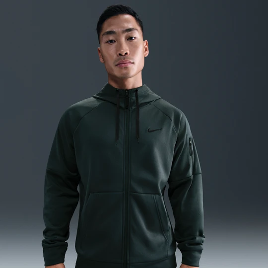 Zdjęcie produktu Męska bluza z zamkiem na całej długości Therma-FIT Nike Therma - Zieleń