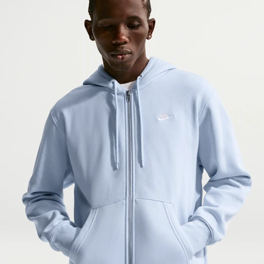 Zdjęcie produktu Męska dzianinowa bluza z kapturem i zamkiem na całej długości Nike Club - Niebieski