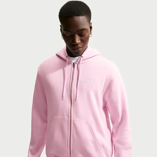 Zdjęcie produktu Męska dzianinowa bluza z kapturem i zamkiem na całej długości Nike Club - Różowy