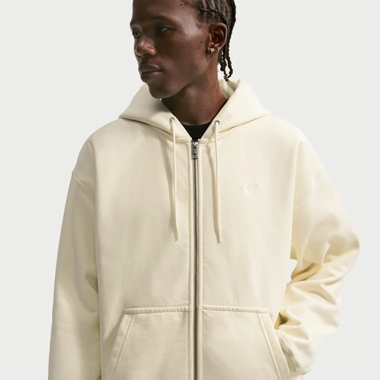 Zdjęcie produktu Męska dzianinowa bluza z kapturem i zamkiem na całej długości Nike Solo Swoosh - Biel