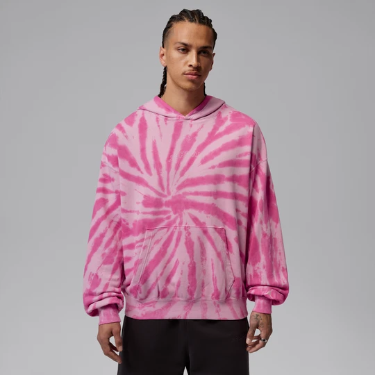 Zdjęcie produktu Męska festiwalowa bluza z kapturem barwiona metodą Tie-Dye Jordan Brooklyn Fleece - Różowy