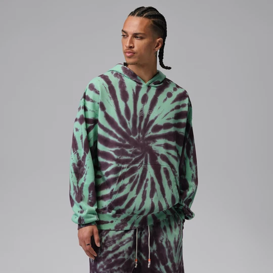 Zdjęcie produktu Męska festiwalowa bluza z kapturem barwiona metodą Tie-Dye Jordan Brooklyn Fleece - Zieleń