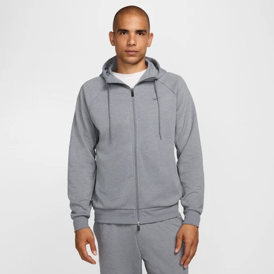 Zdjęcie produktu Męska funkcjonalna bluza z kapturem, zamkiem na całej długości i ochroną przed promieniowaniem UV Dri-FIT Nike Primary Fleece - Szary