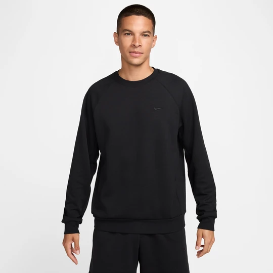 Zdjęcie produktu Męska funkcjonalna bluza z półokrągłym dekoltem i ochroną przed promieniowaniem UV Dri-FIT Nike Primary Fleece - Czerń