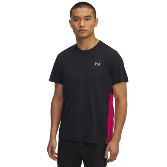 Zdjęcie produktu Męska koszulka do biegania Under Armour UA Trail Run Zip SS - czarna