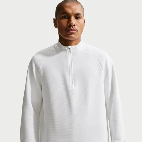 Zdjęcie produktu Męska koszulka do golfa Therma-FIT Nike Par z zamkiem 1/2 - Biel