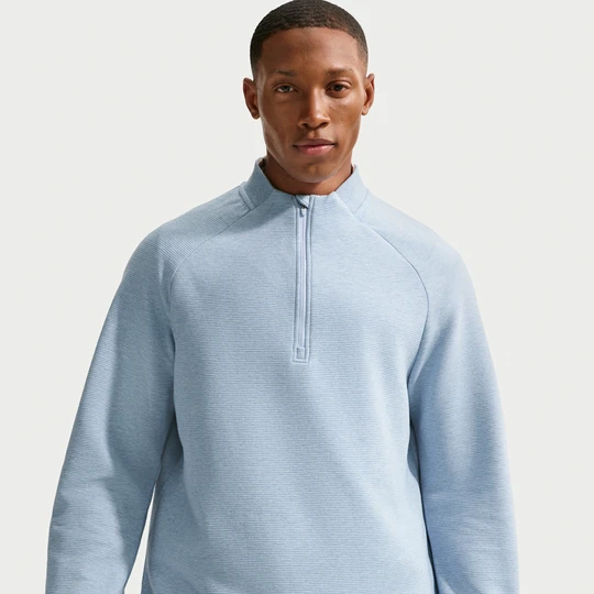 Zdjęcie produktu Męska koszulka do golfa Therma-FIT Nike Par z zamkiem 1/2 - Niebieski