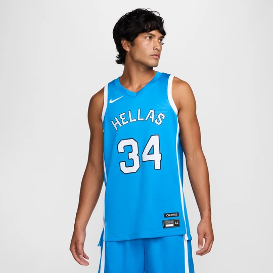 Zdjęcie produktu Męska koszulka do koszykówki Nike Giannis Antetokounmpo Greece Limited Road – replika - Niebieski