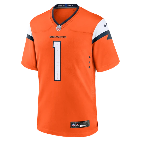 Zdjęcie produktu Męska koszulka meczowa do futbolu amerykańskiego Nike NFL Bo Nix Denver Broncos - Pomarańczowy