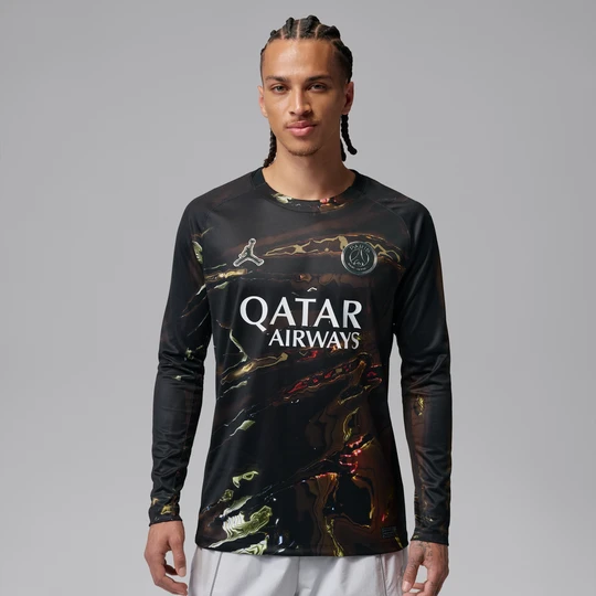 Zdjęcie produktu Męska koszulka piłkarska Jordan Dri-FIT Paris Saint-Germain Stadium 2026 Night Edition – replika z długim rękawem - Czerń