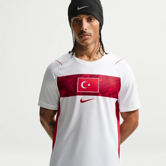 Zdjęcie produktu Męska koszulka piłkarska Nike Dri-FIT Turcja Stadium 2026 (wersja wyjazdowa) – replika - Biel
