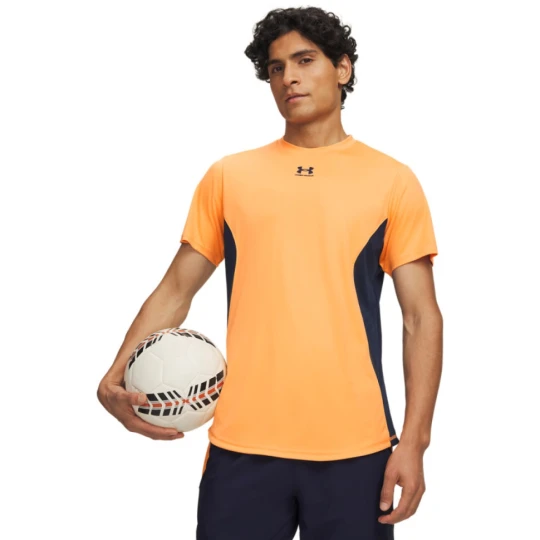 Zdjęcie produktu Męska koszulka piłkarska Under Armour UA M Challenger Pro PRNT SS – pomarańczowa