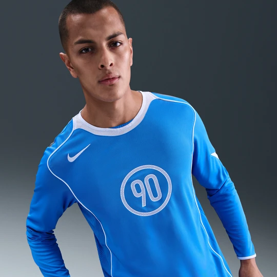 Zdjęcie produktu Męska koszulka piłkarska z długim rękawem Dri-FIT Nike Total 90 - Niebieski