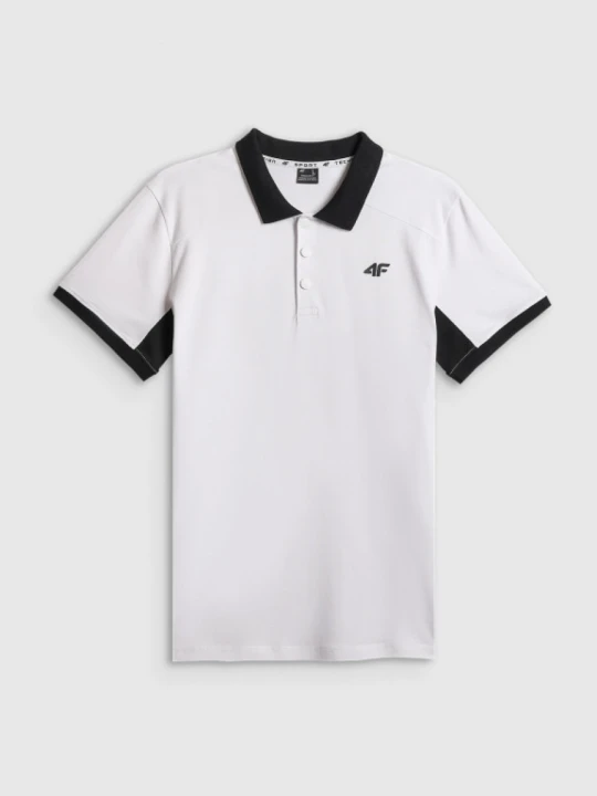 Zdjęcie produktu Męska koszulka polo 4F 4FWSS26TPTSM0769 - biała