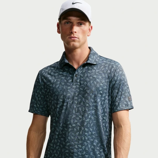 Zdjęcie produktu Męska koszulka polo do golfa Dri-FIT Grass Print Nike Par - Czerń