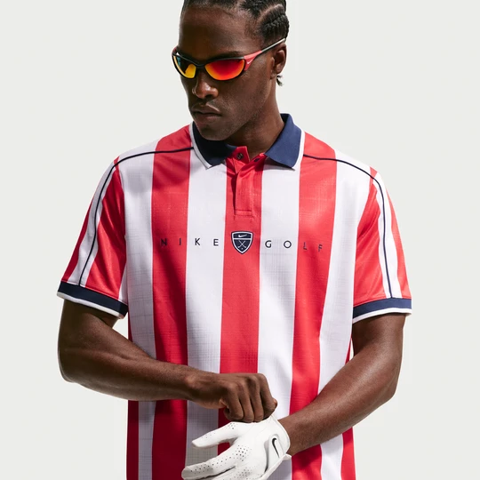 Zdjęcie produktu Męska koszulka polo do golfa z krótkim rękawem Dri-FIT Nike Fairway Fresh - Czerwony