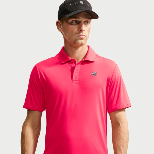 Zdjęcie produktu Męska koszulka polo do golfa z logo na klatce piersiowej Dri-FIT Nike Par - Czerwony