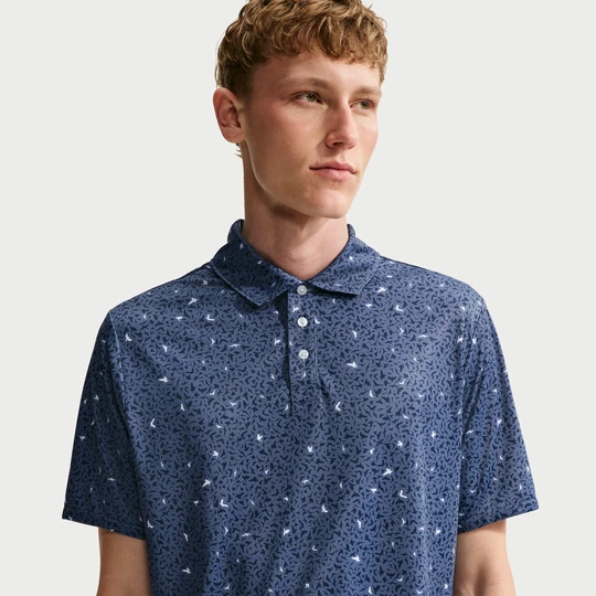 Zdjęcie produktu Męska koszulka polo do golfa z mikronadrukiem w ptaki Dri-FIT Nike Par - Niebieski