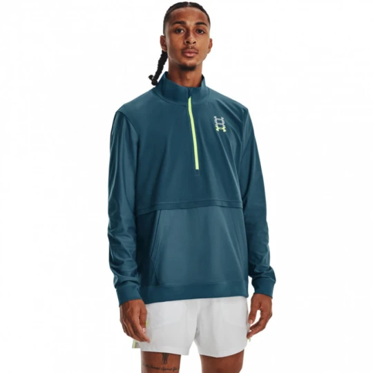 Zdjęcie produktu Męska kurtka do biegania Under Armour UA RUN ANYWHERE PULLOVER - turkusowa