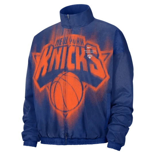 Zdjęcie produktu Męska kurtka do koszykówki z tkaniny New York Knicks Nike Standard Issue - Niebieski
