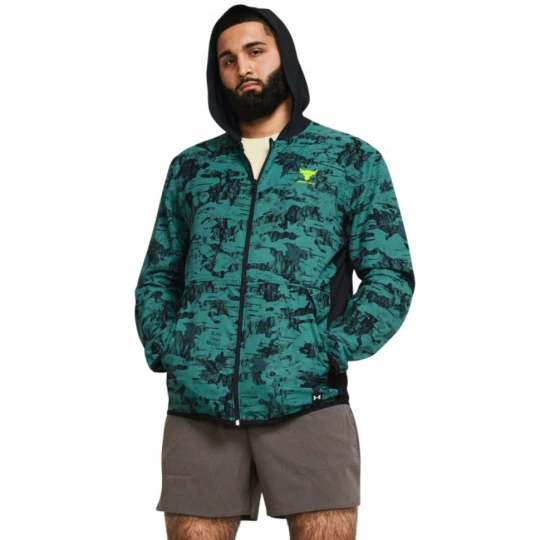 Zdjęcie produktu Męska kurtka treningowa Under Armour Project Rock Iso Tide Hybrid Jkt - zielona