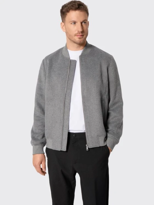 Zdjęcie produktu Męska kurtka typu bomber ze ściągaczami jasny szary Wittchen