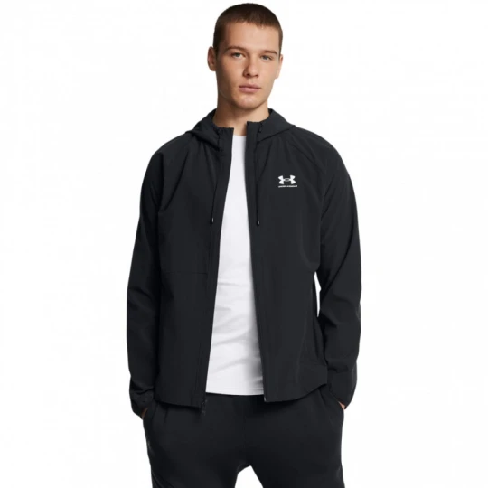 Zdjęcie produktu Męska kurtka wiatrówka Under Armour UA Stretch Woven Windbreaker - czarna