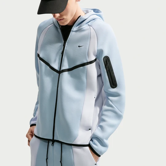 Zdjęcie produktu Męska kurtka z dzianiny w kontrastowych kolorach z zamkiem na całej długości Nike Tech Windrunner - Niebieski