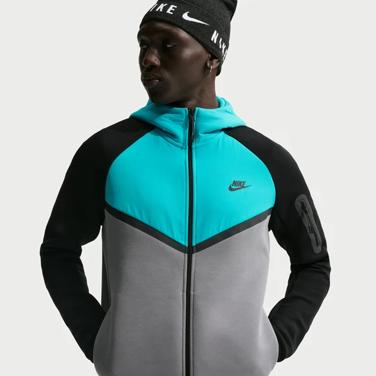 Zdjęcie produktu Męska kurtka z dzianiny z zamkiem na całej długości Windrunner Nike Tech - Szary