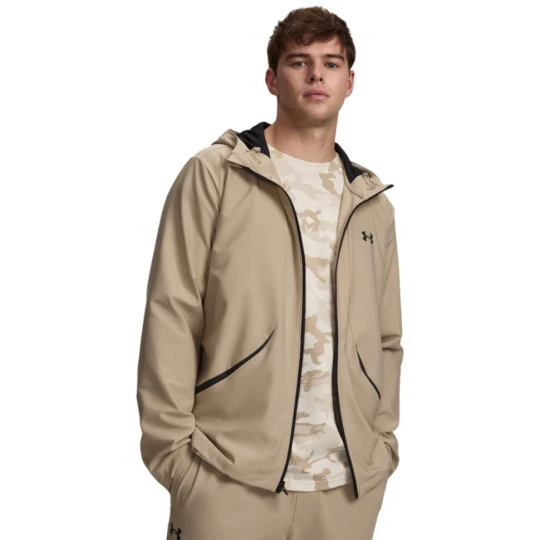 Zdjęcie produktu Męska kurtka z kapturem Under Armour UA Unstoppable Woven Jacket - beżowa