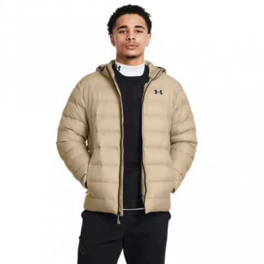 Zdjęcie produktu Męska kurtka z puchem naturalnym Under Armour Legend Down Hooded Jacket - beżowa