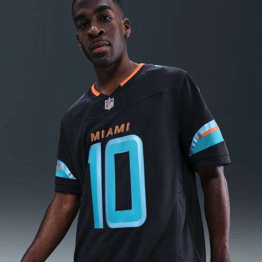 Zdjęcie produktu Męska limitowana koszulka Nike Dri-FIT NFL Tyreek Hill Miami Dolphins Rivalries Collection - Niebieski