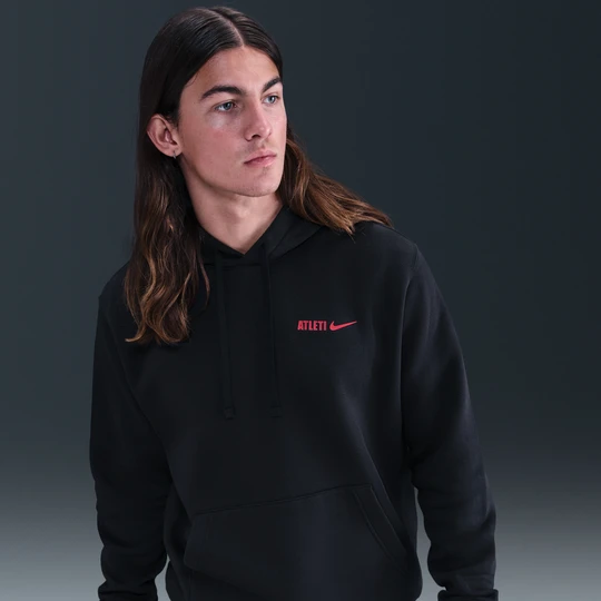 Zdjęcie produktu Męska piłkarska bluza nierozpinana z kapturem z dzianiny Nike Atlético Madryt Club - Czerń