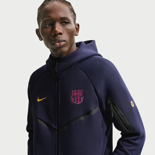 Zdjęcie produktu Męska piłkarska bluza z kapturem i zamkiem na całej długości Nike FC Barcelona Tech Fleece Windrunner - Niebieski