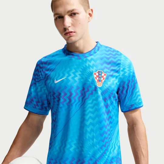Zdjęcie produktu Męska przedmeczowa koszulka piłkarska z krótkim rękawem Nike Dri-FIT Chorwacja 2026 - Niebieski
