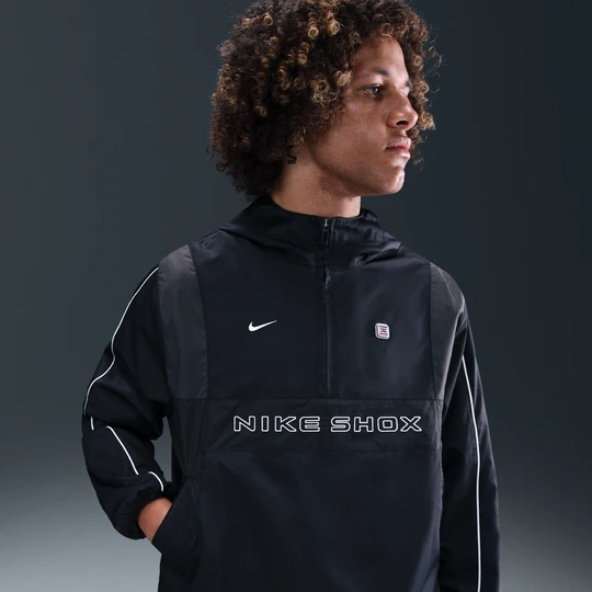 Zdjęcie produktu Męska tkana kurtka z zamkiem 1/2 Nike Shox - Czerń