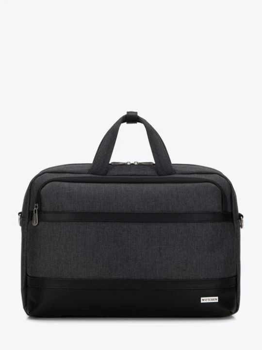 Zdjęcie produktu Męska torba na laptopa 15, 6” z lamówką z ekoskóry czarna Wittchen