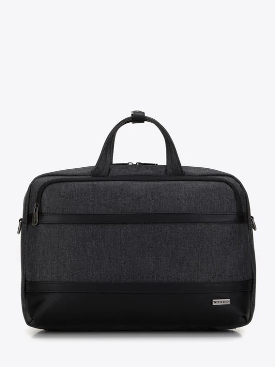 Zdjęcie produktu Męska torba na laptopa 15, 6” z lamówką z ekoskóry czarna Wittchen